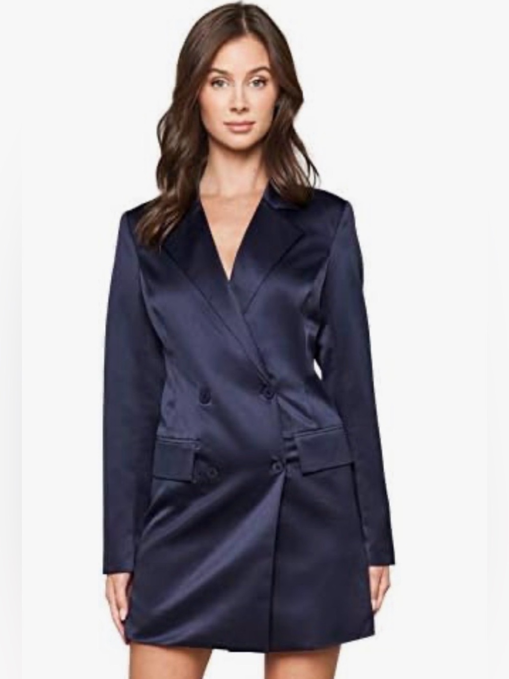 Sugarlips NWT Navy Oversized Blazer Dress-Navy Satin